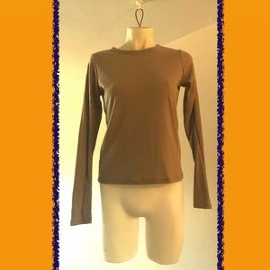 Forever21 tan ribbed shirt with back cut out